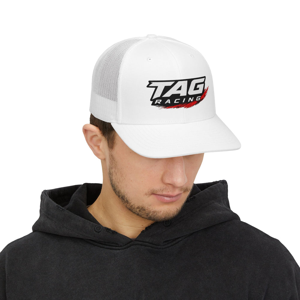 TAG Racing Snapback Trucker Cap — Motorsport Logo Mesh Hat