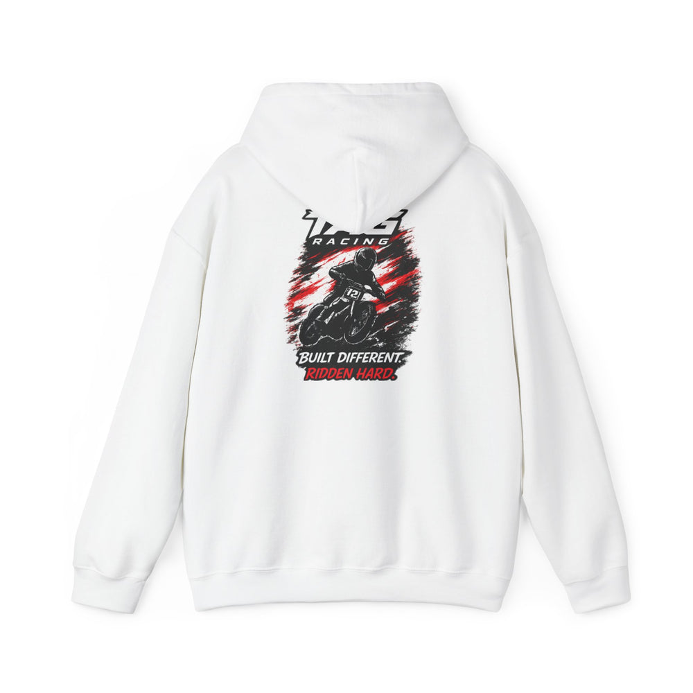 Racing Hoodie — TAG Racing "Built Different" Motorbike Graphic