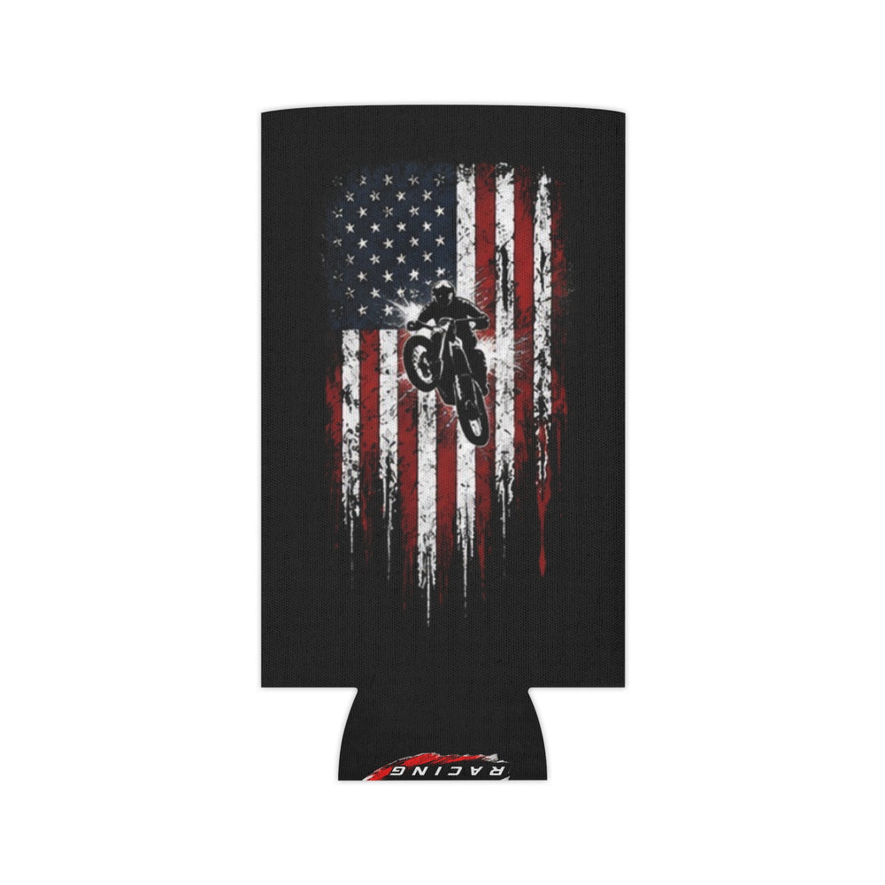 Patriotic Motocross Can Cooler — 250th USA Anniversary Drink Koozie
