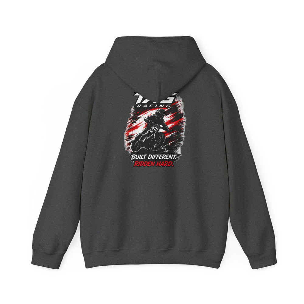 Racing Hoodie — TAG Racing "Built Different" Motorbike Graphic