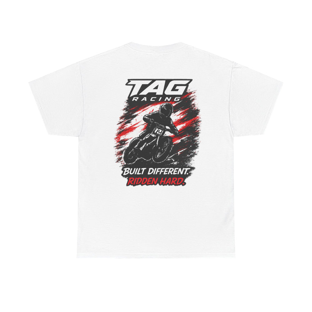 Racing T-Shirt — TAG Racing "Built Different. Ridden Hard." Motorcycle Tee