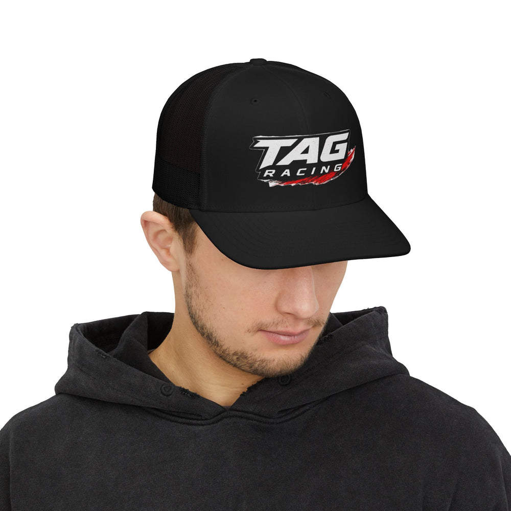 TAG Racing Snapback Trucker Cap — Motorsport Logo Mesh Hat