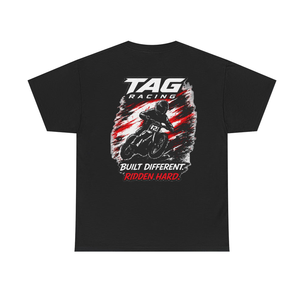 Racing T-Shirt — TAG Racing "Built Different. Ridden Hard." Motorcycle Tee