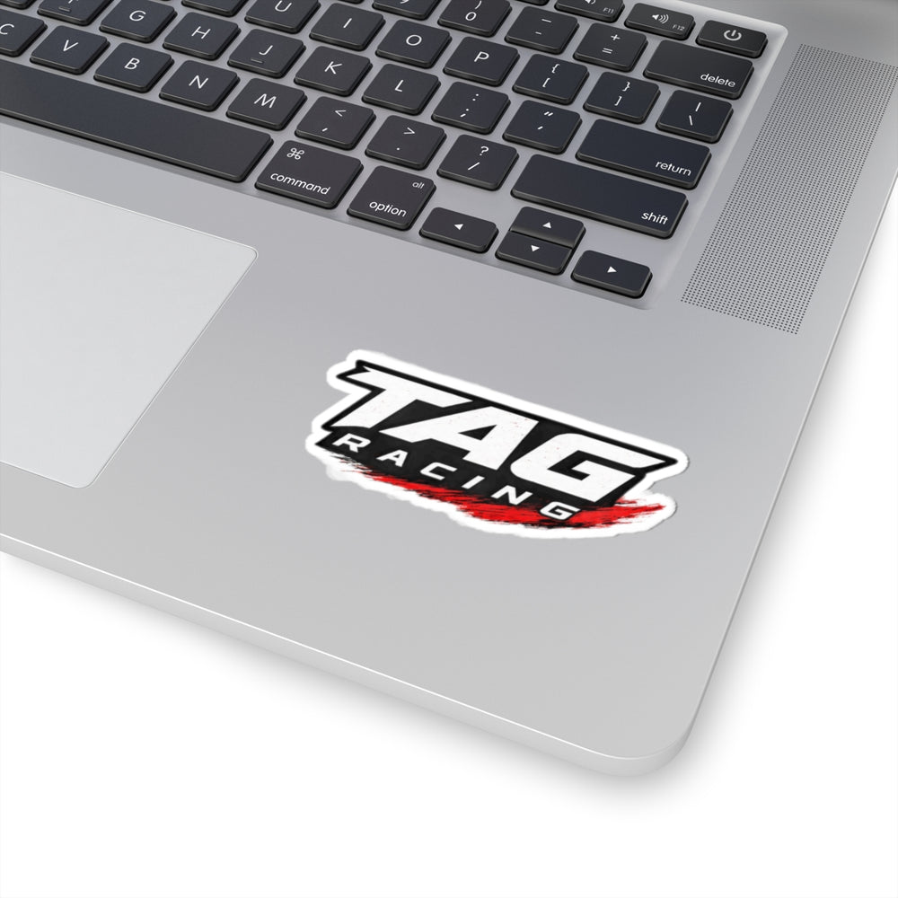 Racing Sticker — 'TAG Racing' Kiss-Cut Decal with Red Brushstroke
