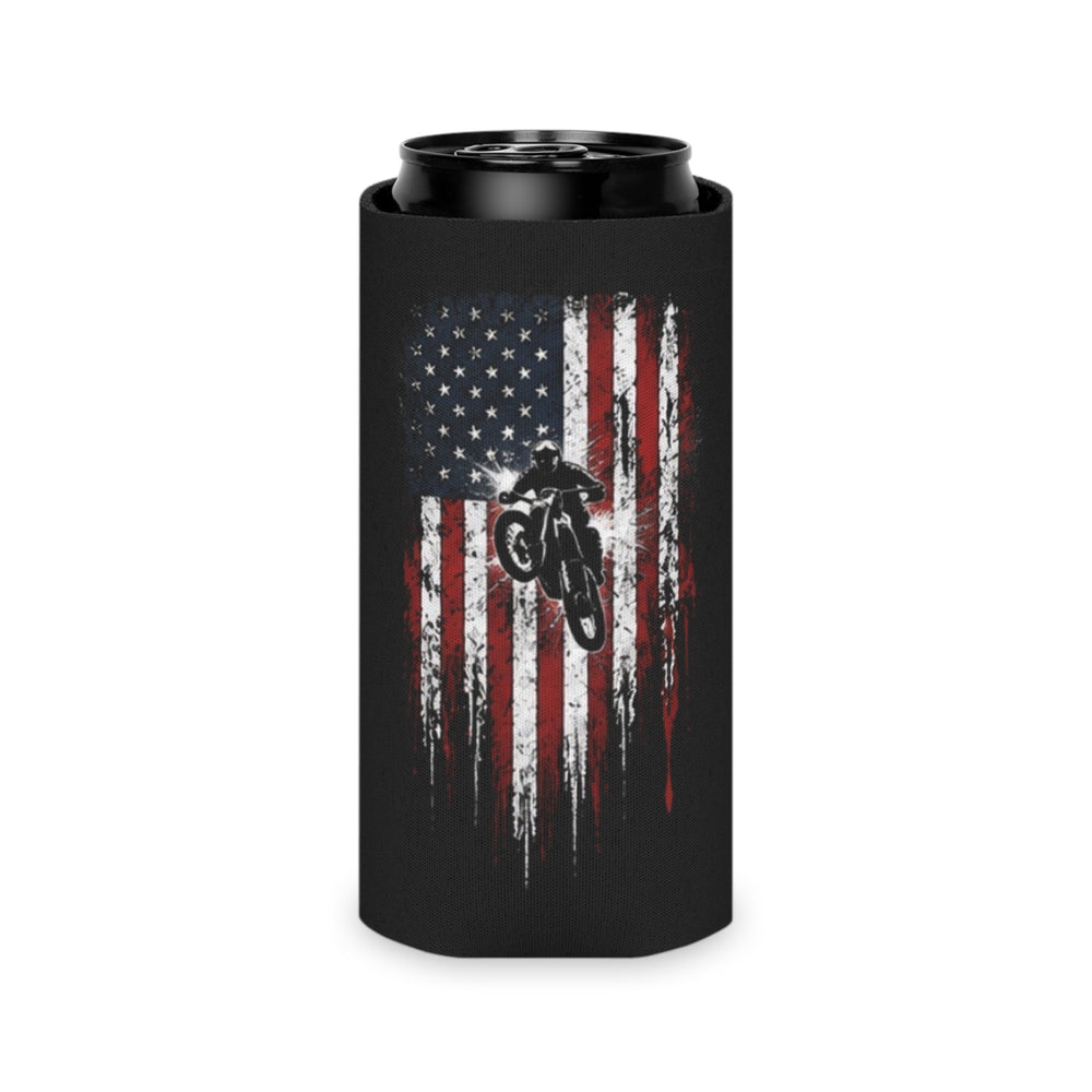 Patriotic Motocross Can Cooler — 250th USA Anniversary Drink Koozie