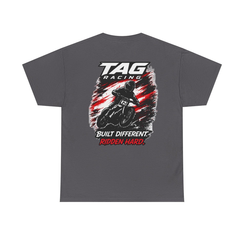 Racing T-Shirt — TAG Racing "Built Different. Ridden Hard." Motorcycle Tee