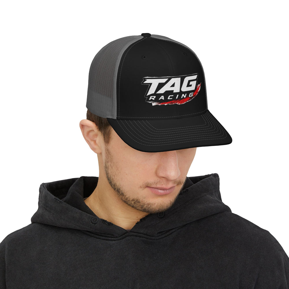 TAG Racing Snapback Trucker Cap — Motorsport Logo Mesh Hat