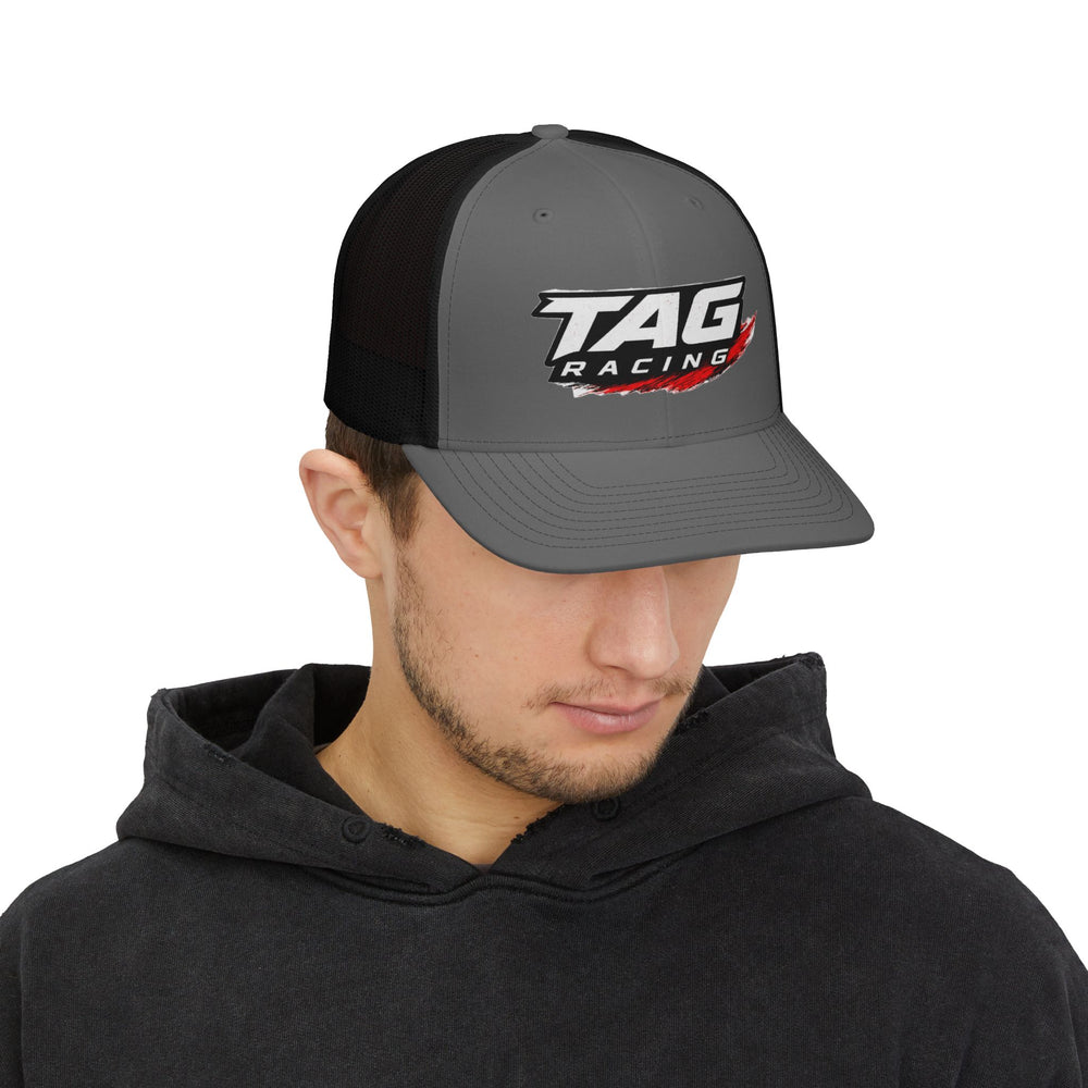 TAG Racing Snapback Trucker Cap — Motorsport Logo Mesh Hat