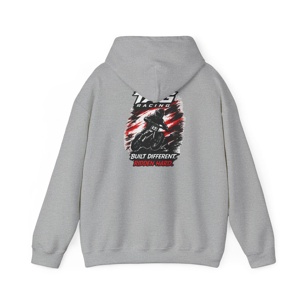 Racing Hoodie — TAG Racing "Built Different" Motorbike Graphic