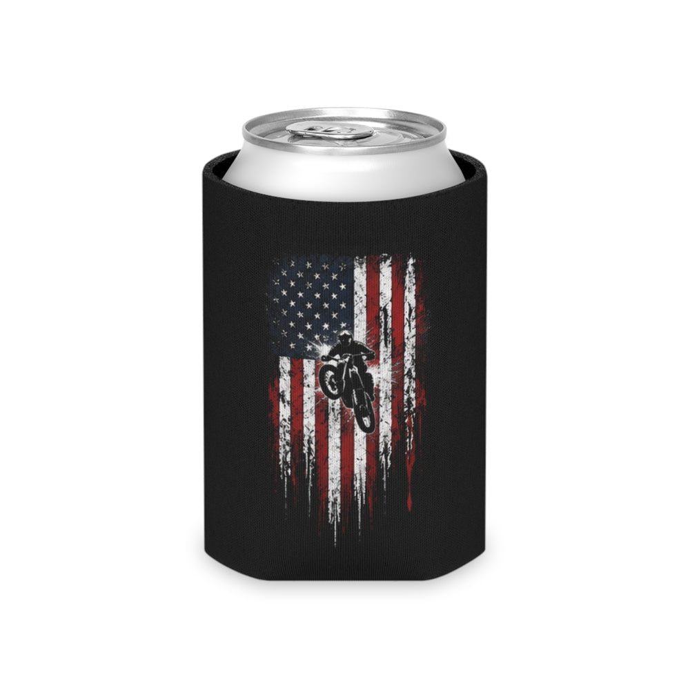 Patriotic Motocross Can Cooler — 250th USA Anniversary Drink Koozie
