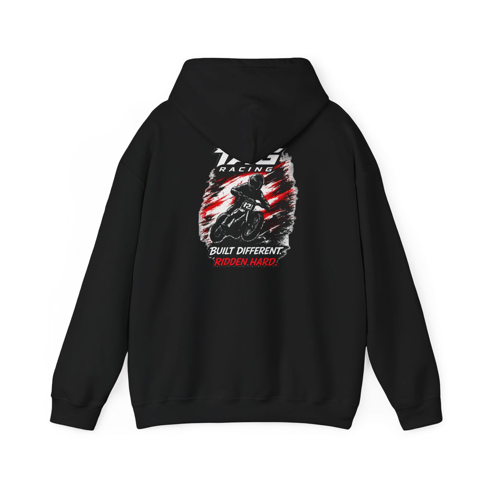 Racing Hoodie — TAG Racing "Built Different" Motorbike Graphic
